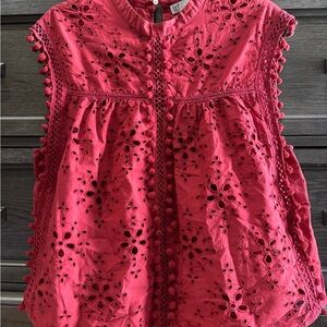 Zara Deep Red Sleeveless Top SIZE LARGE